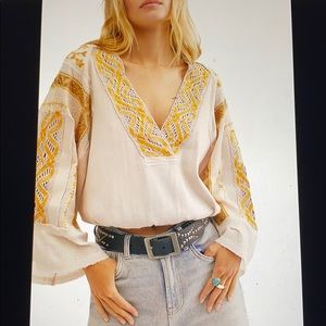 Free People Cross Country Top Blouson Crop Top